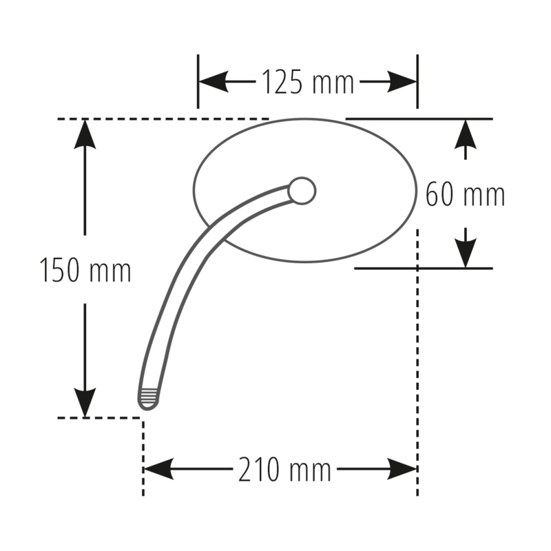 Atpakaļskata spogulis Highsider Smart Oval kreisais/labais hroms