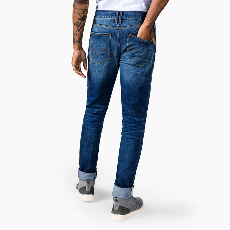 Motocikla džinsi Revit Carlin SK blue cutped