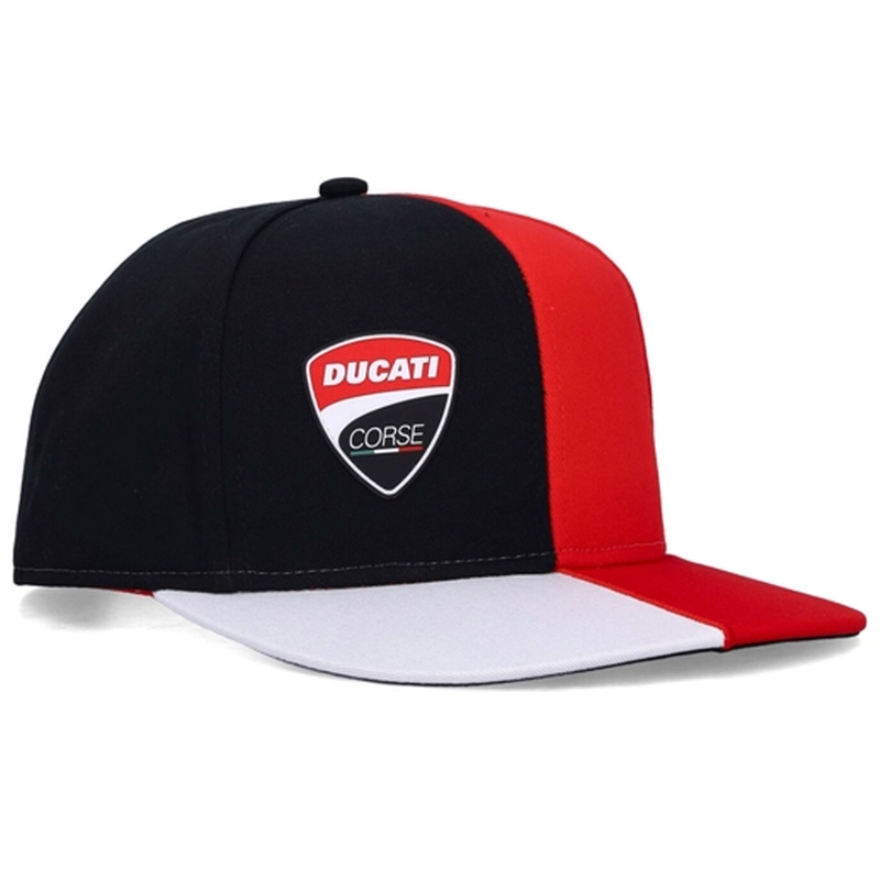 Ducati plakana cepure sarkanā-melnā-baltā krāsā