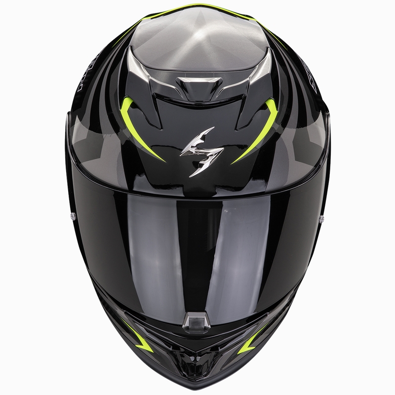 Integrēta moto ķivere Scorpion EXO-520 EVO AIR TERRA melna-sudraba-fluo dzeltena izpārdošana