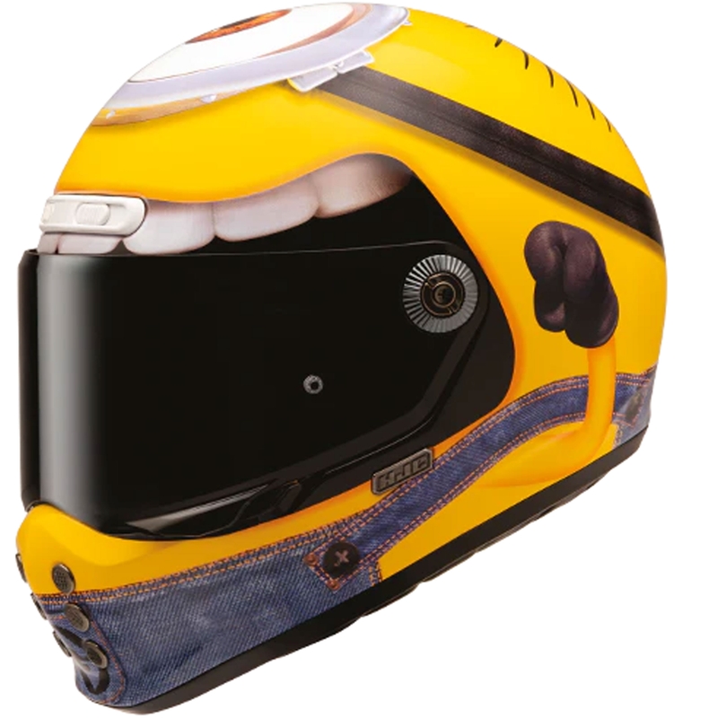 Integrēta motociklistu ķivere HJC V10 Stuart Minions MC3 dzeltens-zils