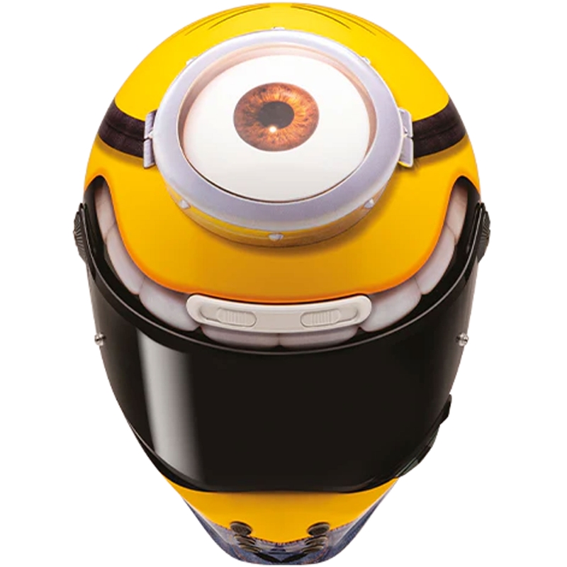 Integrēta motociklistu ķivere HJC V10 Stuart Minions MC3 dzeltens-zils