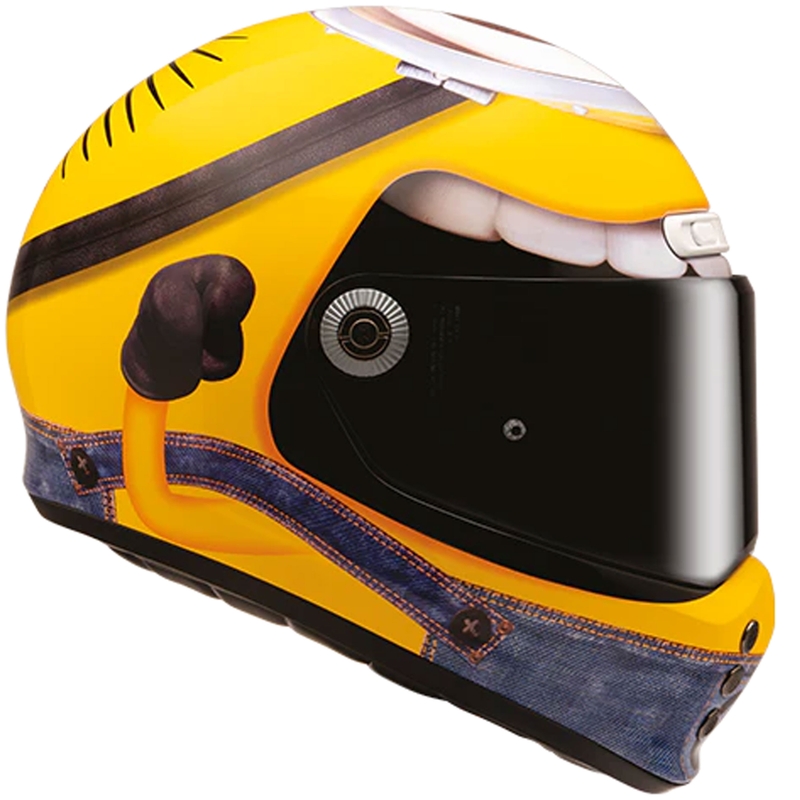 Integrēta motociklistu ķivere HJC V10 Stuart Minions MC3 dzeltens-zils