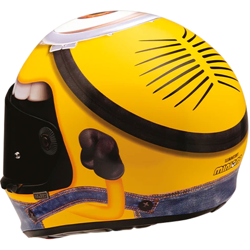 Integrēta motociklistu ķivere HJC V10 Stuart Minions MC3 dzeltens-zils