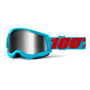 Motokrosa brilles 100% STRATA 2 Summit blue (sudraba spoguļstikla)