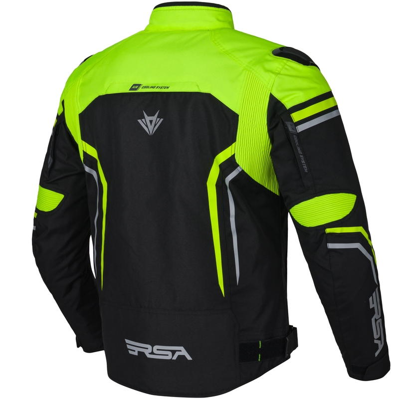 Motocikla jaka RSA Compact 2 EVO melns-pelēks-fluo dzeltens