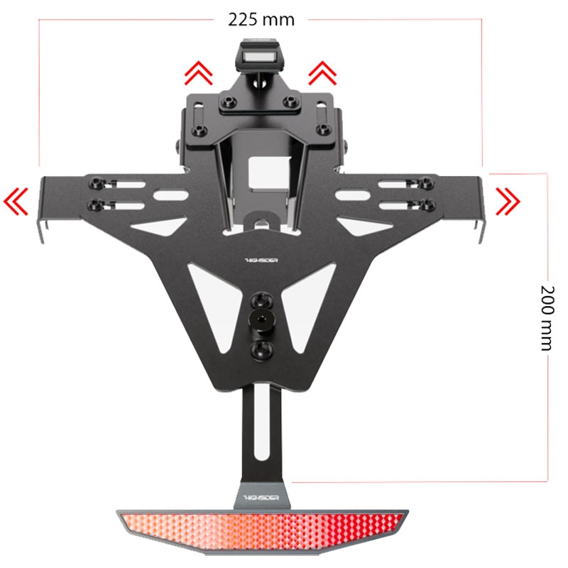 Numura zīmes turētājs ar apgaismojumu Highsider Akron RS PRO Honda CB 500 melns