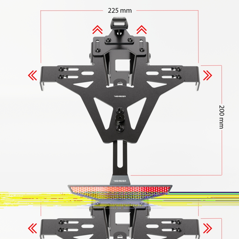 Numura zīmes turētājs ar apgaismojumu Highsider Akron RS PRO Honda CB 125 R NEO melns