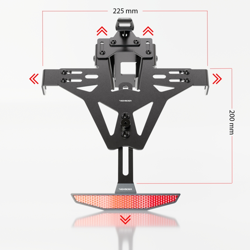 Numura zīmes turētājs ar apgaismojumu Highsider Akron RS PRO Kawasaki ER-6 F,N melns