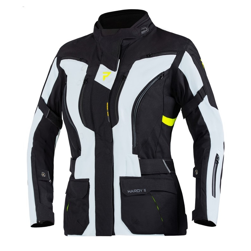 Rebelhorn Hardy II Sieviešu motocikla jaka Grey-Black-Fluo Yellow