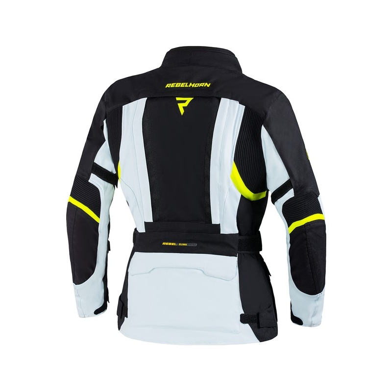 Rebelhorn Hardy II Sieviešu motocikla jaka Grey-Black-Fluo Yellow
