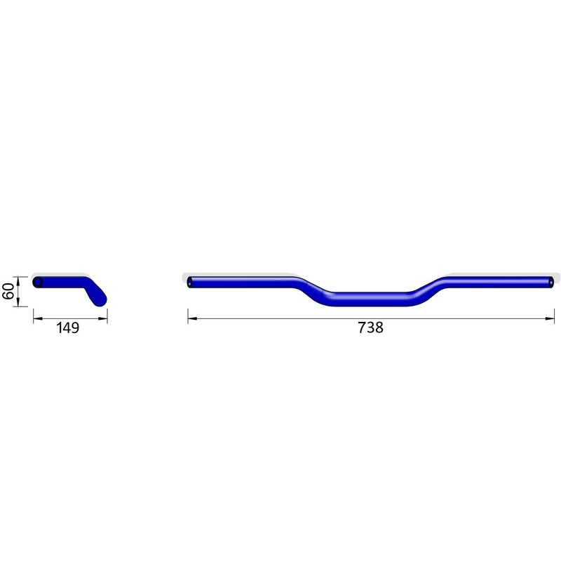 Highsider PRO X-Bar Superbike Flat XN1 rokturis melns