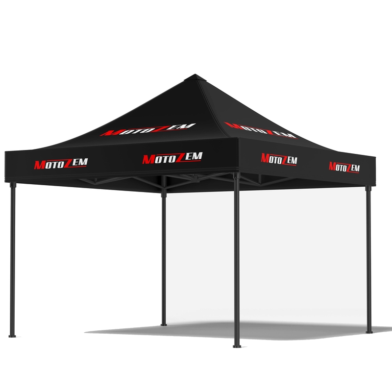 MotoZem Line sacīkšu telts bez sāniem melna