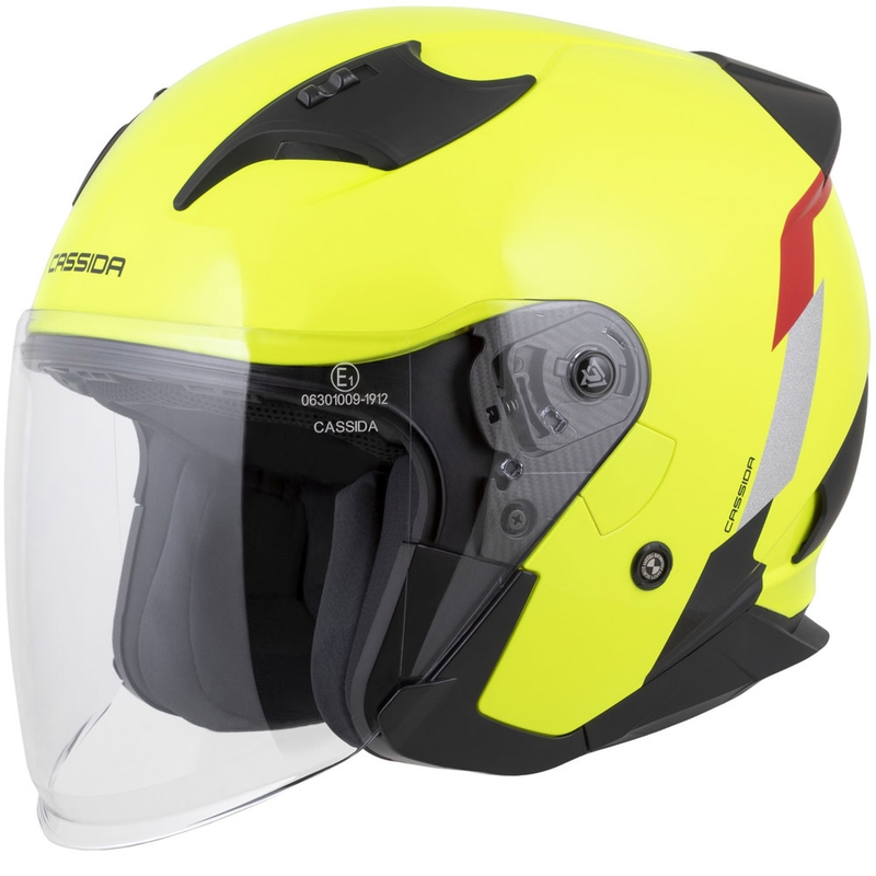 Cassida Reflex 2.0 Safety fluo dzeltena-arkanā-pelēkā-atstarojoša sudraba atvērta motociklu ķivere