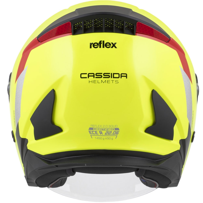 Cassida Reflex 2.0 Safety fluo dzeltena-arkanā-pelēkā-atstarojoša sudraba atvērta motociklu ķivere