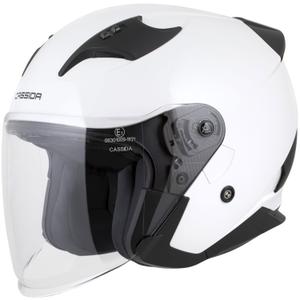Cassida Reflex 2.0 Solid White-Black Open motociklu ķivere