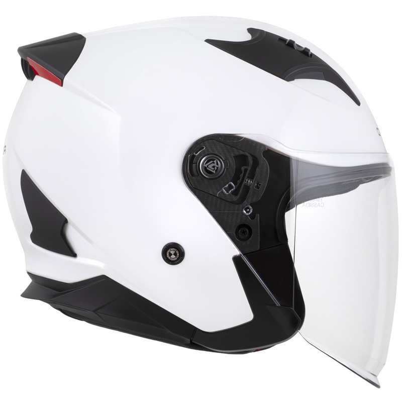 Cassida Reflex 2.0 Solid White-Black Open motociklu ķivere