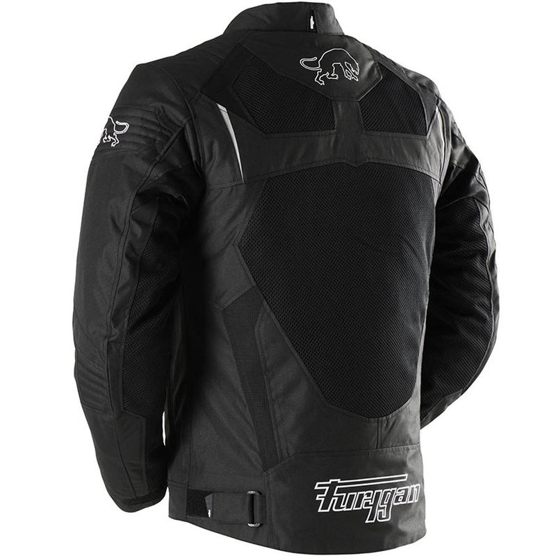 Motocikla jaka Furygan WB08 Vented + melns un balts