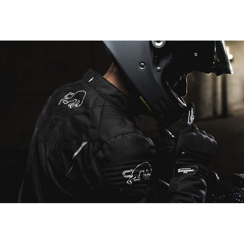 Motocikla jaka Furygan WB08 Vented + melns un balts