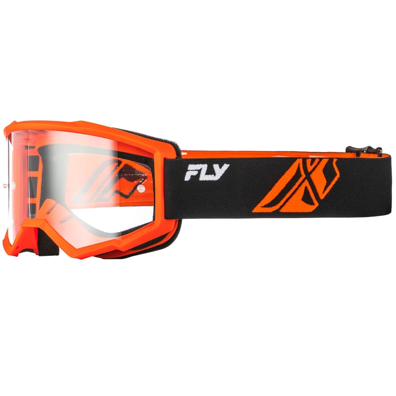 Bērnu motokrosa brilles FLY Racing Focus black-orange II ar caurspīdīgu pleksi