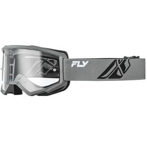 Bērnu motokrosa brilles Fly Racing Focus pelēk- melnas II ar caurspīdīgu pleksi
