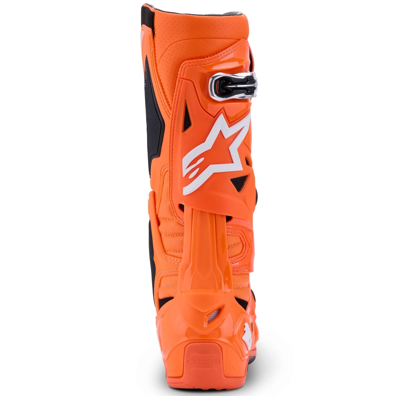 Alpinestars Tech 10 Supervented fluo oranži-melni-balti motocikla zābaki