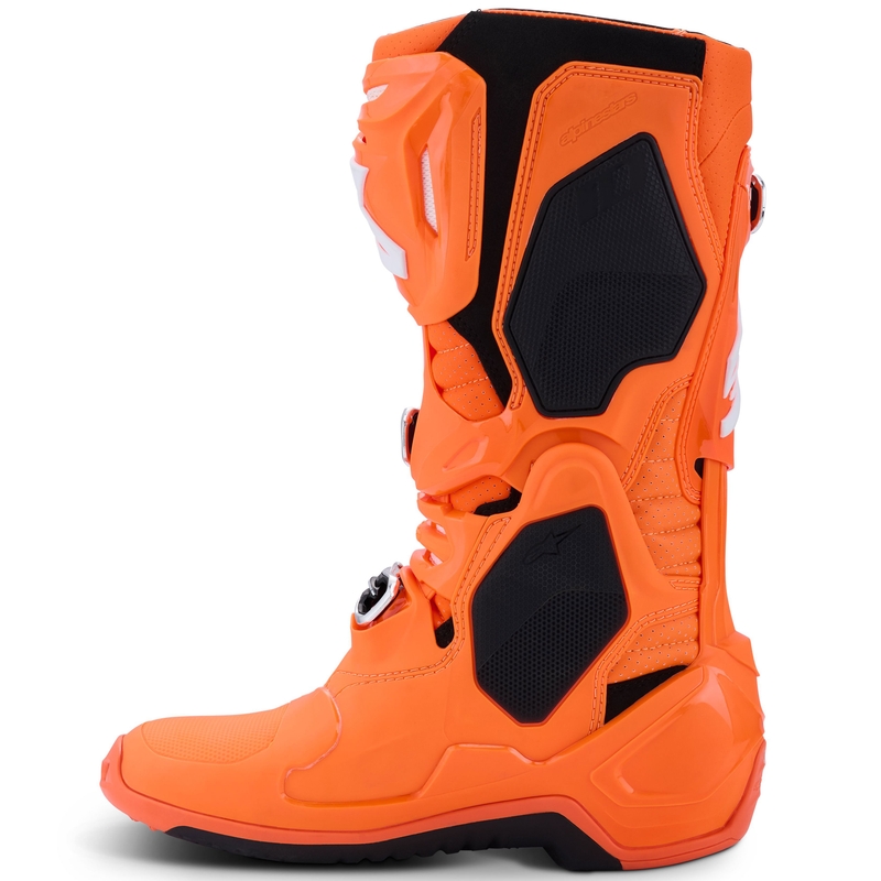 Alpinestars Tech 10 Supervented fluo oranži-melni-balti motocikla zābaki