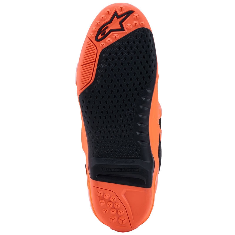 Alpinestars Tech 10 Supervented fluo oranži-melni-balti motocikla zābaki