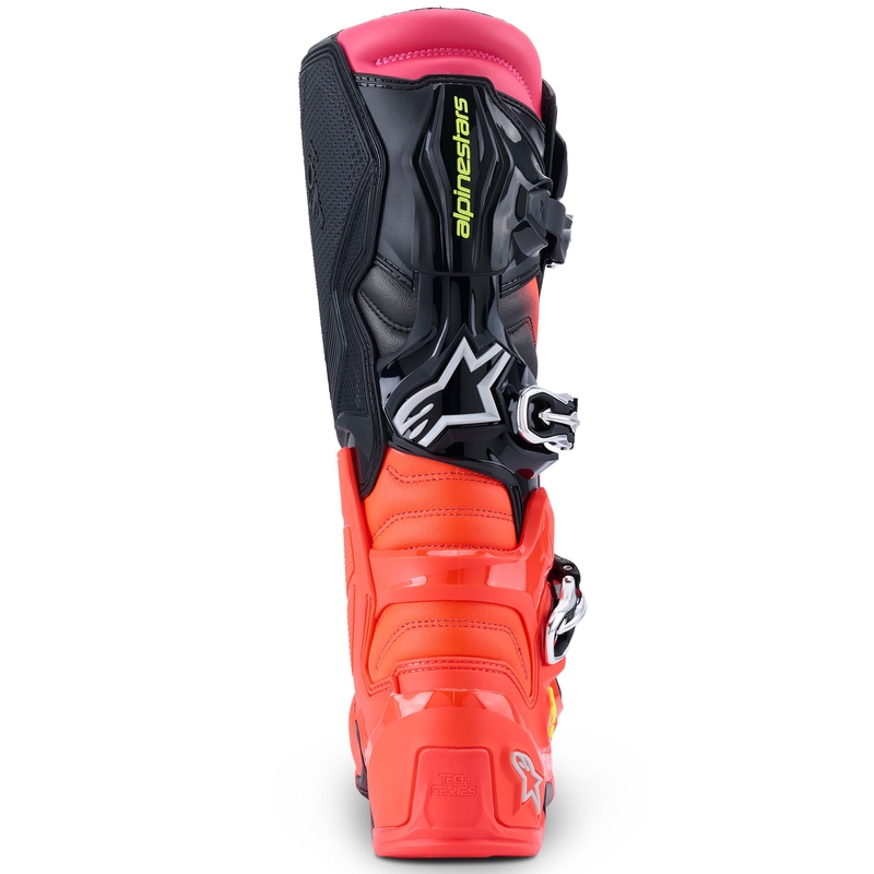 Alpinestars Tech 7 Black-Fluo Red-Fluo Pink motociklu zābaki