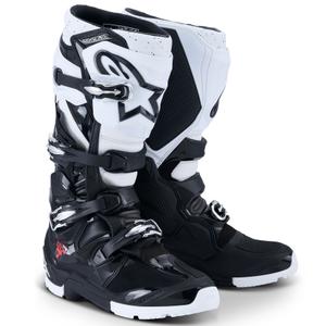 Alpinestars Tech 7 Enduro Black and White motociklu zābaki