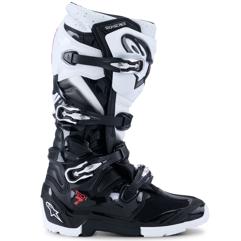 Alpinestars Tech 7 Enduro Black and White motociklu zābaki