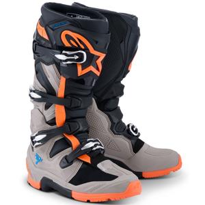 Alpinestars Tech 7 Enduro Black-Dark Grey-Fluo Orange Motociklu zābaki
