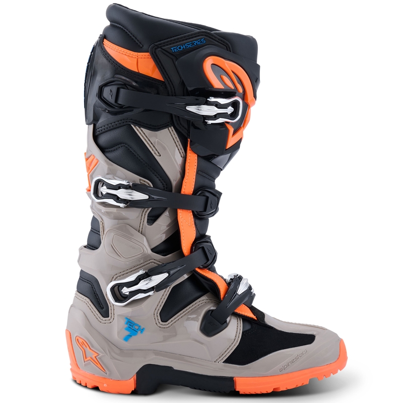 Alpinestars Tech 7 Enduro Black-Dark Grey-Fluo Orange Motociklu zābaki