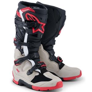 Alpinestars Tech 7 Enduro Black-Light Grey-Red Motociklu zābaki