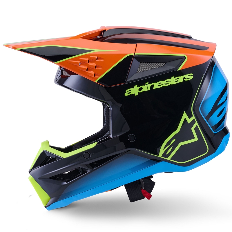 Alpinestars S-M3 Fray motokrosa ķivere melns-fluo oranžs-fluo dzeltens-turkīza