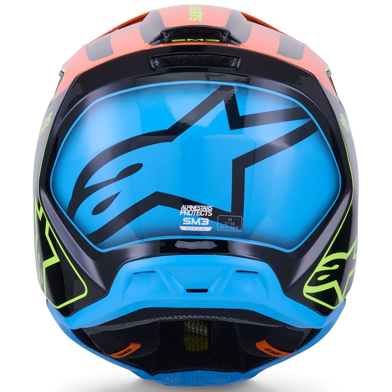 Alpinestars S-M3 Fray motokrosa ķivere melns-fluo oranžs-fluo dzeltens-turkīza