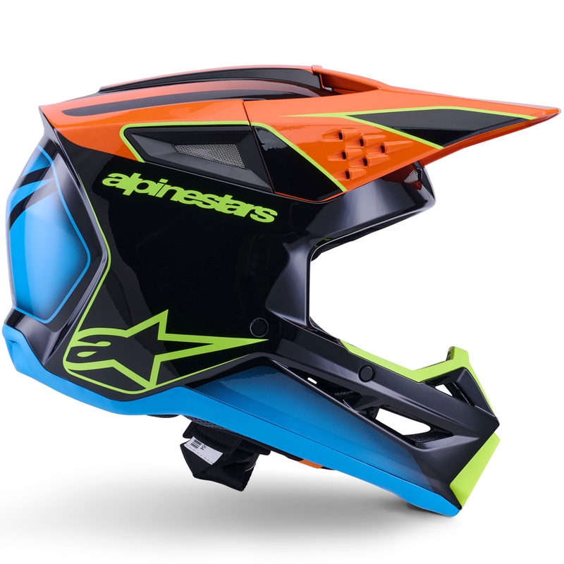 Alpinestars S-M3 Fray motokrosa ķivere melns-fluo oranžs-fluo dzeltens-turkīza