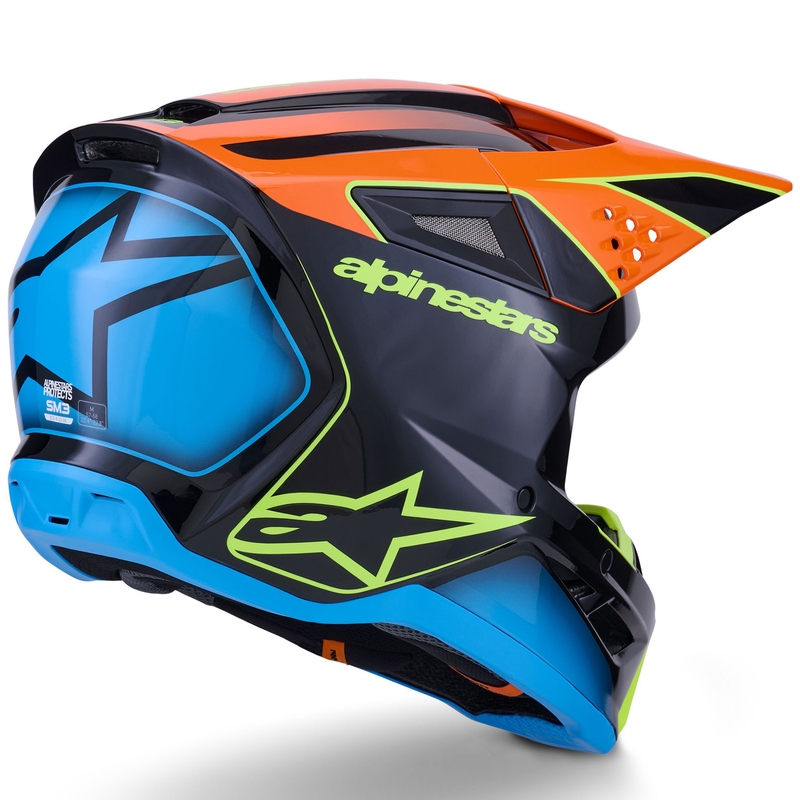 Alpinestars S-M3 Fray motokrosa ķivere melns-fluo oranžs-fluo dzeltens-turkīza