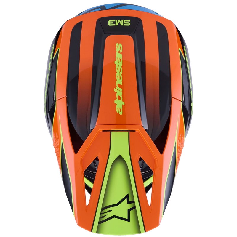 Alpinestars S-M3 Fray motokrosa ķivere melns-fluo oranžs-fluo dzeltens-turkīza