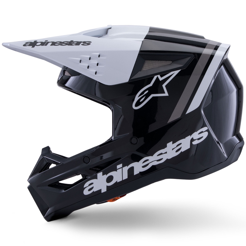 Alpinestars S-M3 Radium motokrosa ķivere melnā, baltā un pelēkā krāsā