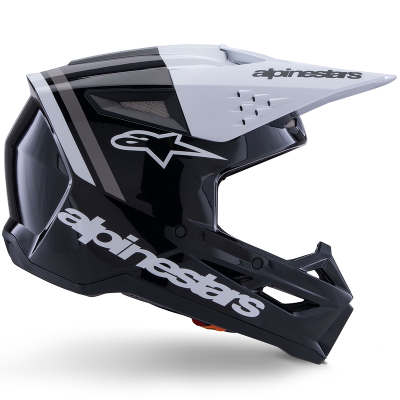 Alpinestars S-M3 Radium motokrosa ķivere melnā, baltā un pelēkā krāsā