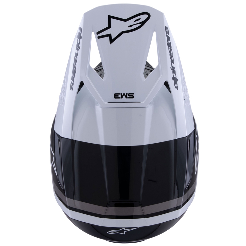 Alpinestars S-M3 Radium motokrosa ķivere melnā, baltā un pelēkā krāsā
