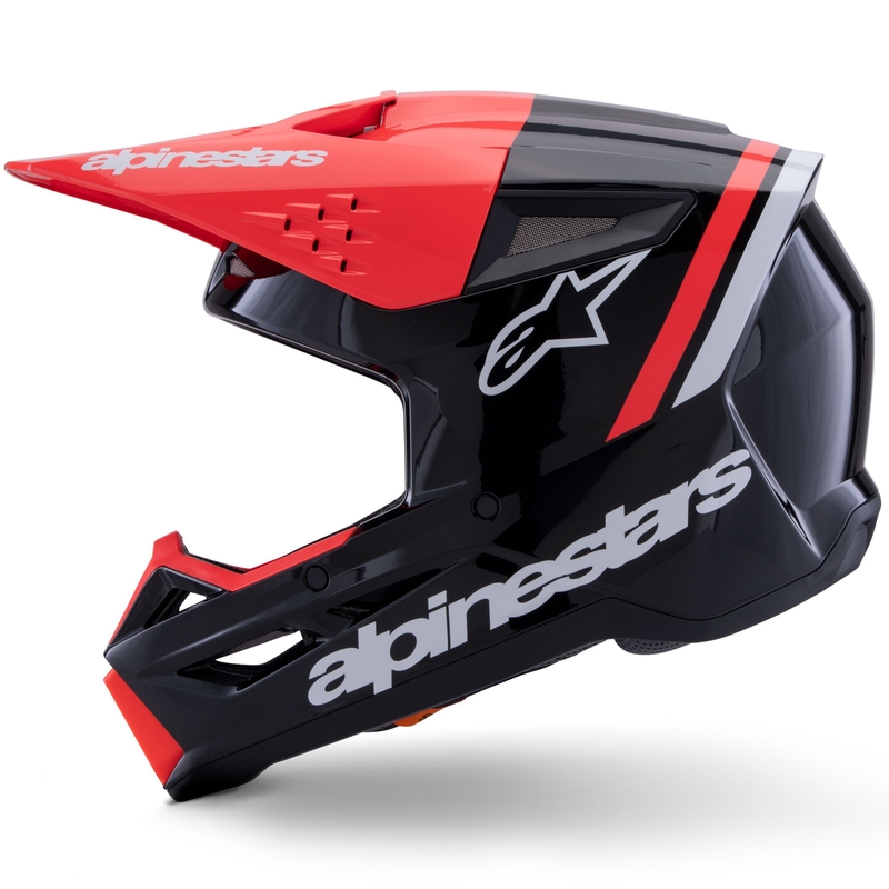 Alpinestars S-M3 Radium motokrosa ķivere melns-fluo sarkans-balts