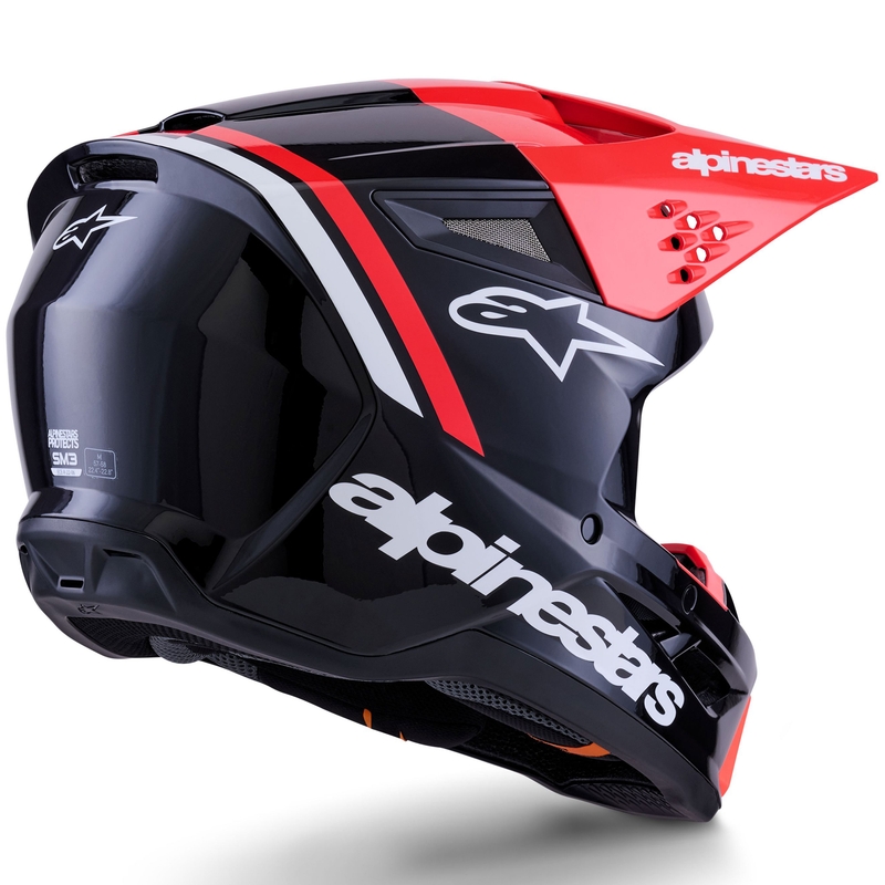 Alpinestars S-M3 Radium motokrosa ķivere melns-fluo sarkans-balts