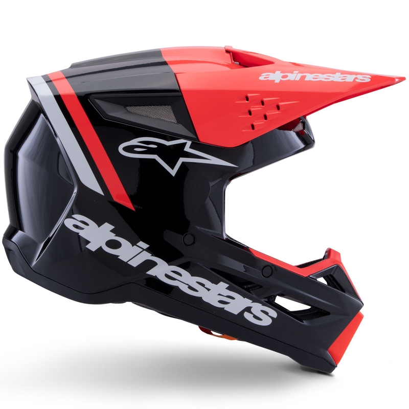 Alpinestars S-M3 Radium motokrosa ķivere melns-fluo sarkans-balts