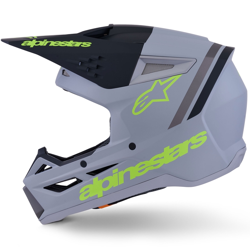 Alpinestars S-M3 Radium motokrosa ķivere matēti pelēka-fluorescējoši dzeltena-melna