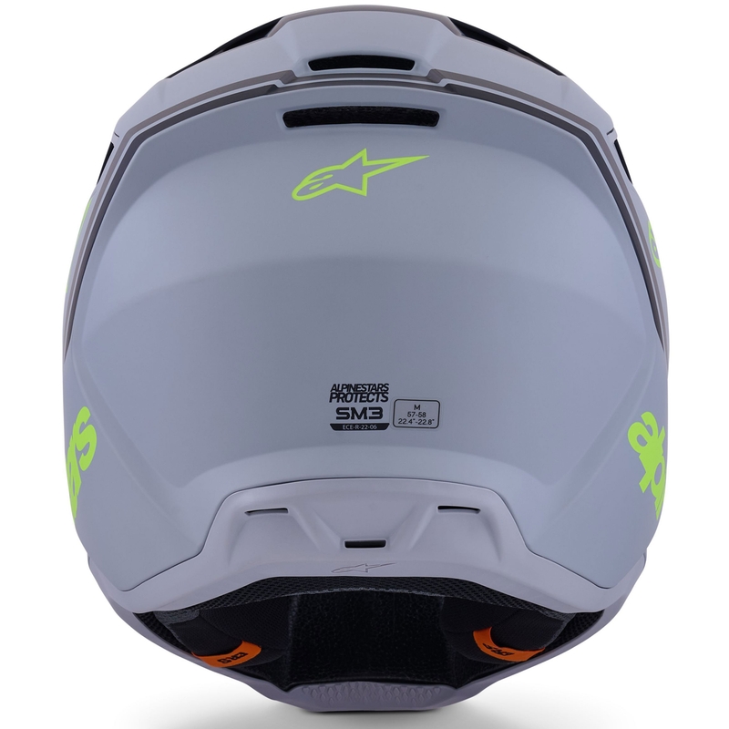 Alpinestars S-M3 Radium motokrosa ķivere matēti pelēka-fluorescējoši dzeltena-melna
