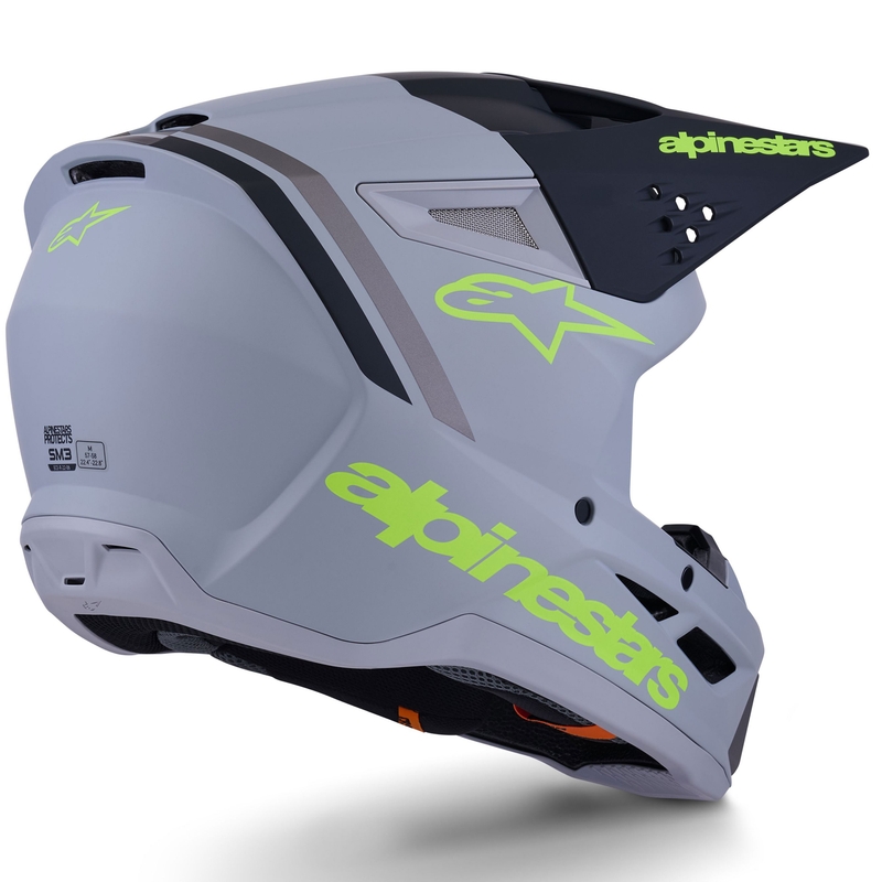Alpinestars S-M3 Radium motokrosa ķivere matēti pelēka-fluorescējoši dzeltena-melna