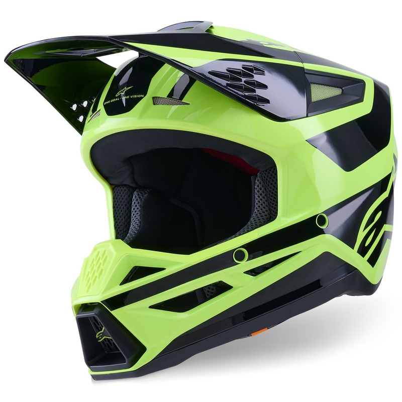 Alpinestars S-M3 Heat fluo dzelteni melna motokrosa ķivere