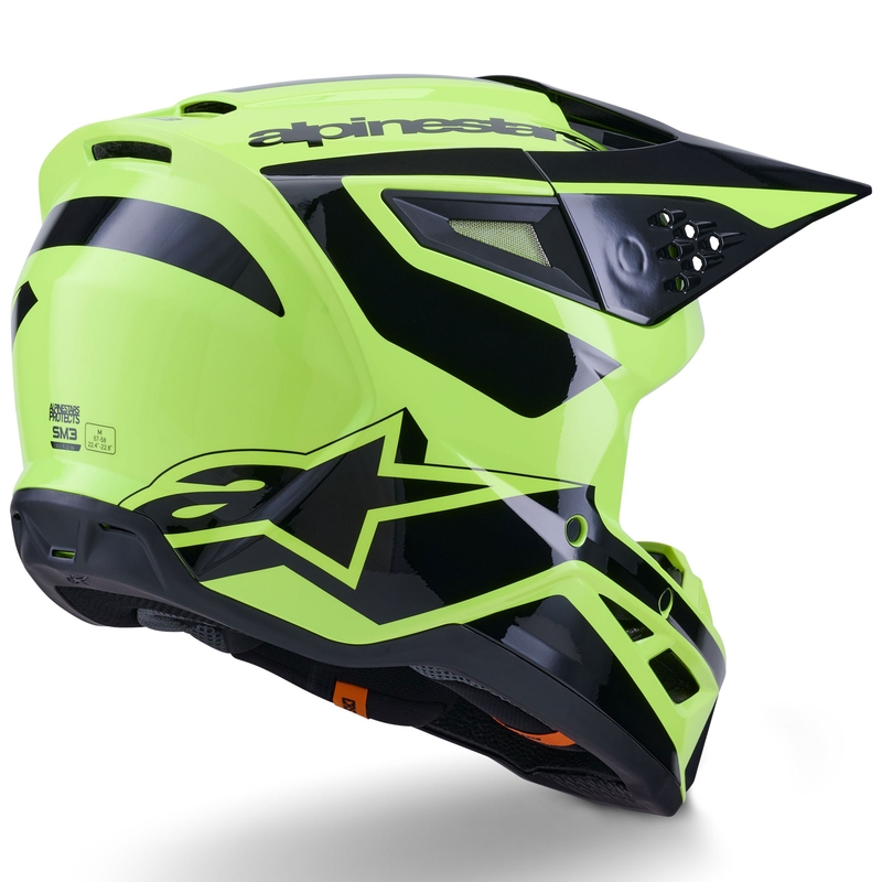 Alpinestars S-M3 Heat fluo dzelteni melna motokrosa ķivere